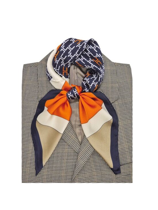 Unbranded Other - ✨Luxurious Elegant Bandana Square Scarf Silky Soft Satin Soft ORANGE Geometric✨